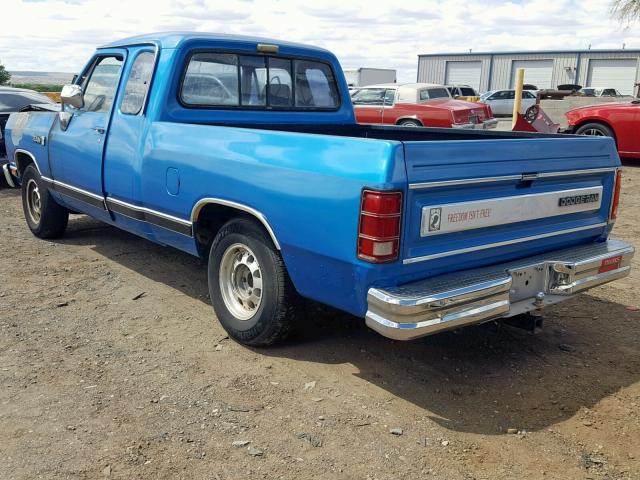 3B7GE13Z2LM034801 - 1990 DODGE D-SERIES D BLUE photo 3