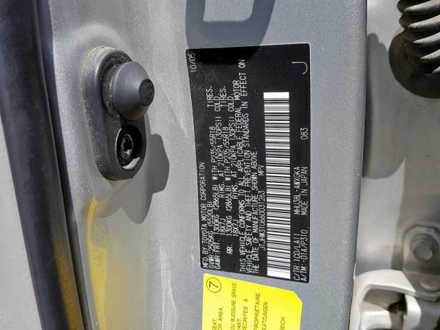 JTJHW31U660031263 - 2006 LEXUS RX 400 SILVER photo 10