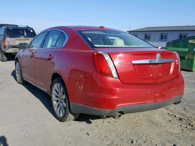 1LNHM94R99G628529 - 2009 LINCOLN MKS RED photo 3