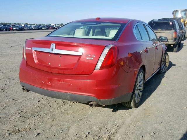 1LNHM94R99G628529 - 2009 LINCOLN MKS RED photo 4