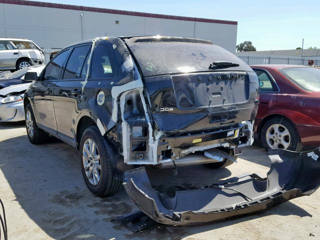 2FMDK3JC4DBC85470 - 2013 FORD EDGE SEL BLACK photo 3