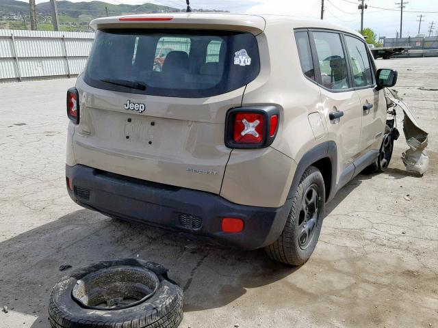 ZACCJAAH0FPB71593 - 2015 JEEP RENEGADE S TAN photo 4