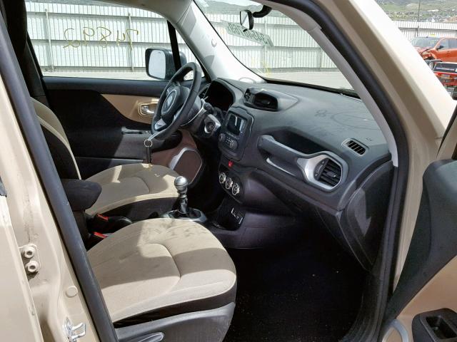 ZACCJAAH0FPB71593 - 2015 JEEP RENEGADE S TAN photo 5