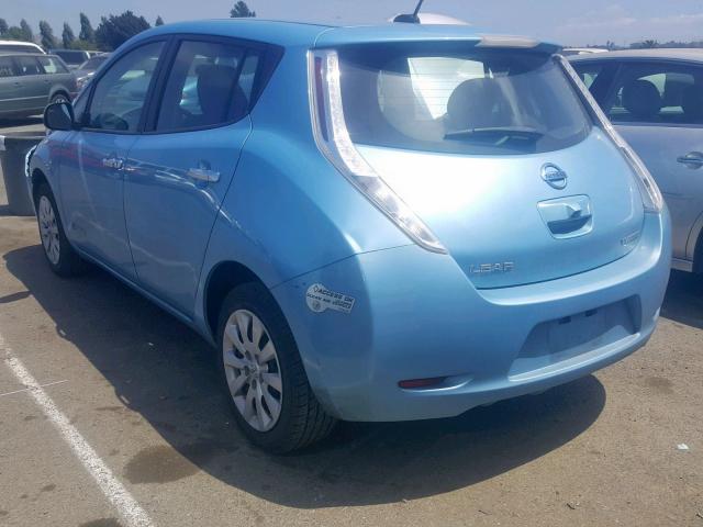 1N4AZ0CP2FC316046 - 2015 NISSAN LEAF S BLUE photo 3