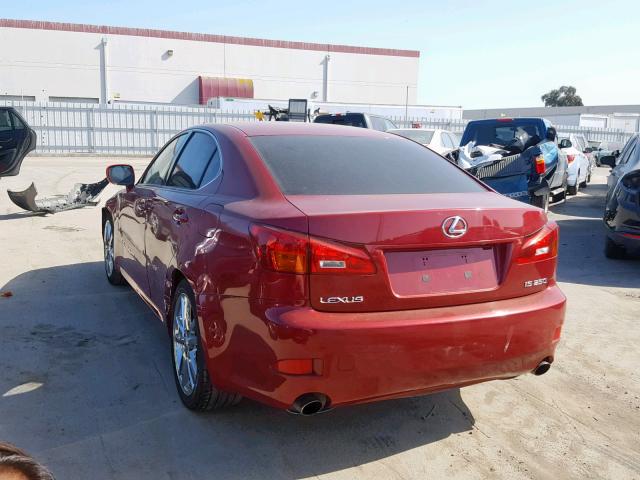 JTHBK262062005119 - 2006 LEXUS IS 250 RED photo 3