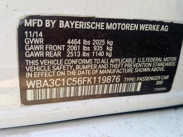WBA3C1C56FK119876 - 2015 BMW 328 I SULEV  photo 10
