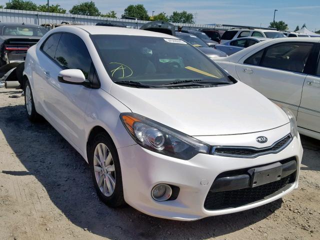 KNAFX6A83E5195709 - 2014 KIA FORTE EX WHITE photo 1