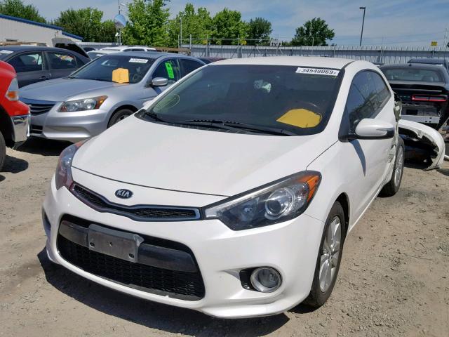 KNAFX6A83E5195709 - 2014 KIA FORTE EX WHITE photo 2