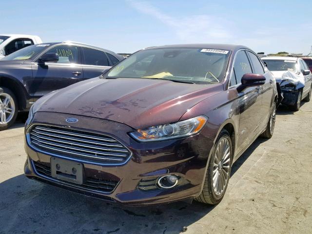 3FA6P0RU7DR379778 - 2013 FORD FUSION TIT BURGUNDY photo 2