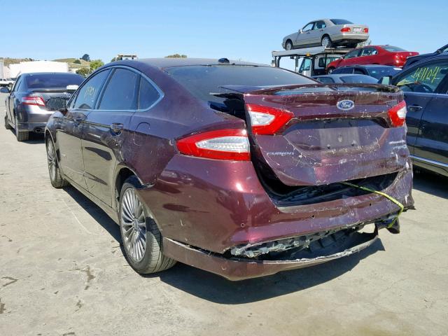 3FA6P0RU7DR379778 - 2013 FORD FUSION TIT BURGUNDY photo 3