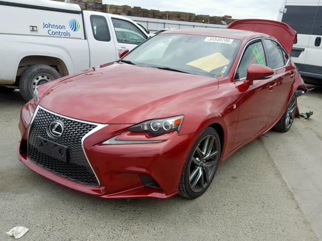 JTHBF1D20F5064400 - 2015 LEXUS IS 250 BURGUNDY photo 2