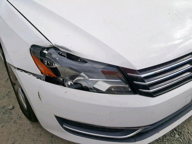 1VWAP7A31DC065104 - 2013 VOLKSWAGEN PASSAT S WHITE photo 9