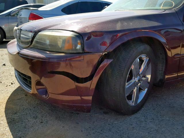 1LNFM87A96Y606219 - 2006 LINCOLN LS MAROON photo 9