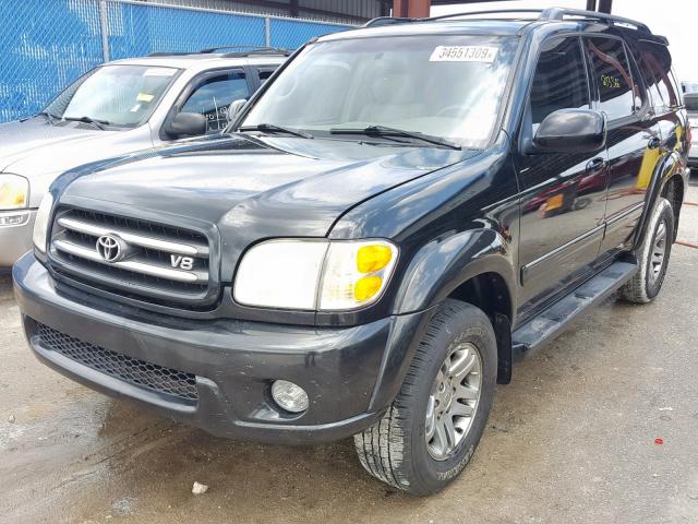 5TDBT48A53S137991 - 2003 TOYOTA SEQUOIA LI BLACK photo 2