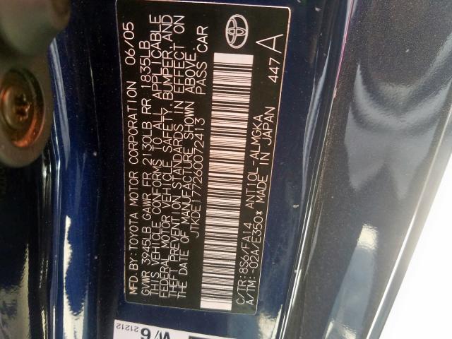 JTKDE177260072413 - 2006 TOYOTA SCION TC  ფოტო 10