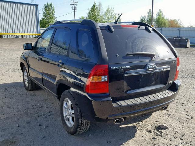 KNDJE723577304559 - 2007 KIA SPORTAGE E BLACK photo 3