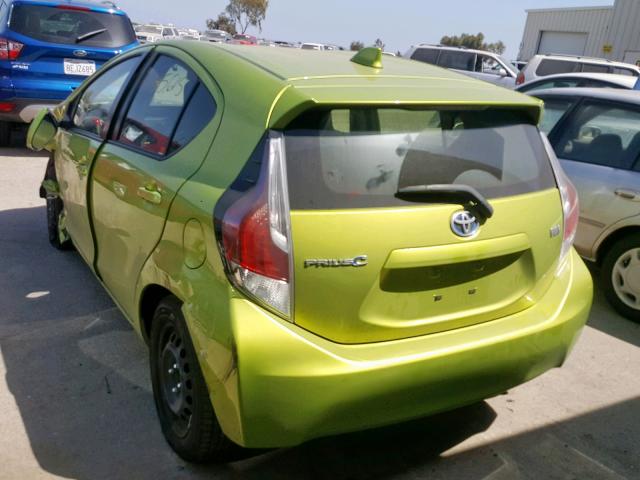 JTDKDTB30F1112645 - 2015 TOYOTA PRIUS C GREEN photo 3