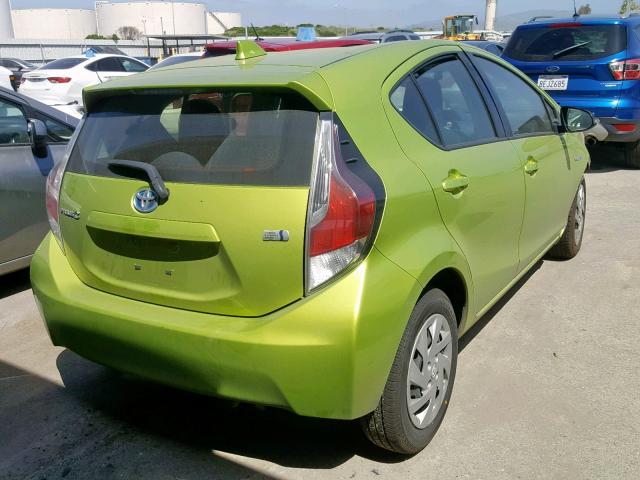 JTDKDTB30F1112645 - 2015 TOYOTA PRIUS C GREEN photo 4