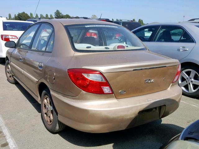 KNADC123716030548 - 2001 KIA RIO GOLD photo 3