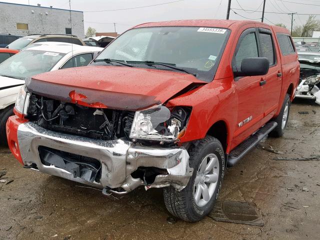 1N6AA0EC5BN302875 - 2011 NISSAN TITAN S RED photo 2