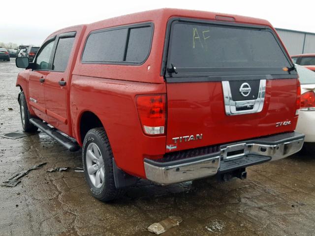 1N6AA0EC5BN302875 - 2011 NISSAN TITAN S RED photo 3