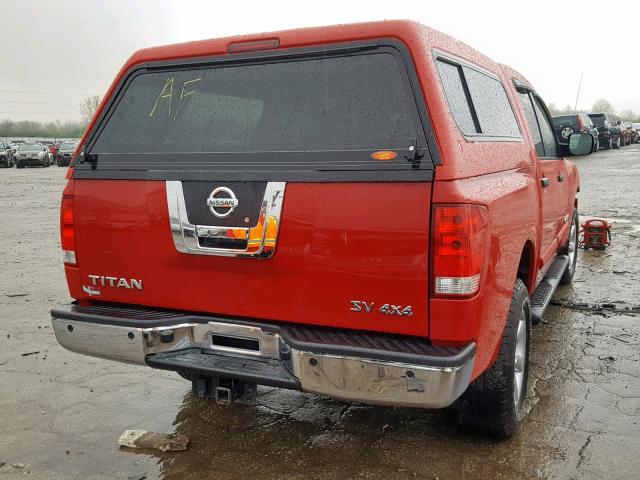 1N6AA0EC5BN302875 - 2011 NISSAN TITAN S RED photo 4