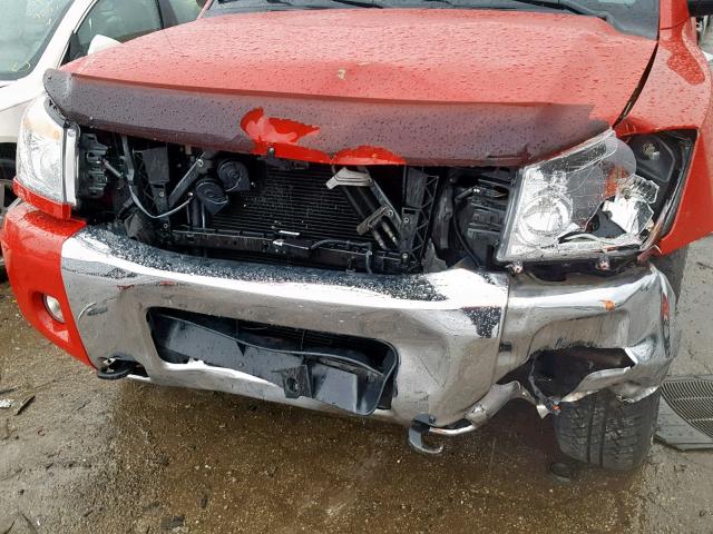 1N6AA0EC5BN302875 - 2011 NISSAN TITAN S RED photo 9