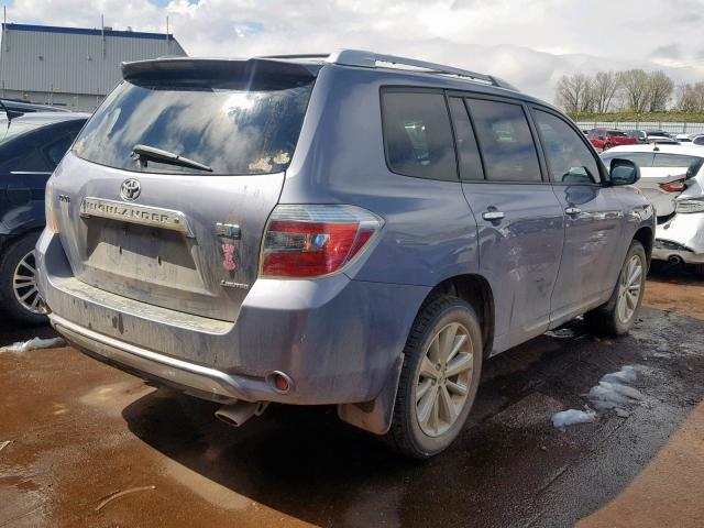 JTEEW44AX82012943 - 2008 TOYOTA HIGHLANDER BLUE photo 4