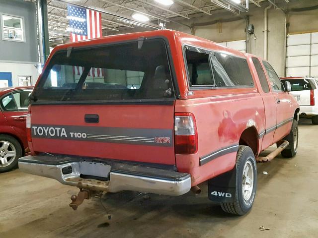 JT4UN24D9T0017749 - 1996 TOYOTA T100 XTRAC RED photo 4