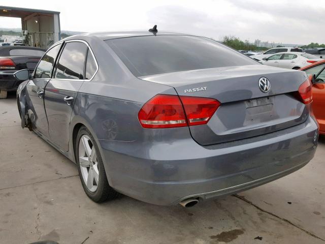 1VWBH7A30CC011194 - 2012 VOLKSWAGEN PASSAT SE GRAY photo 3