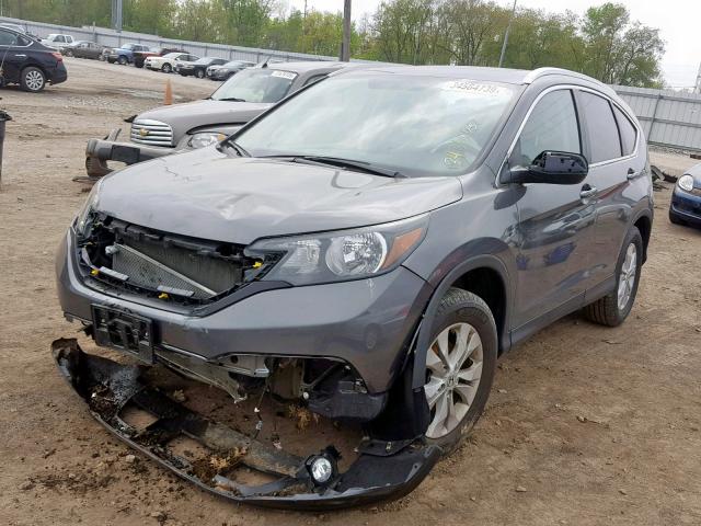 2HKRM4H75EH664275 - 2014 HONDA CR-V EXL GRAY photo 2