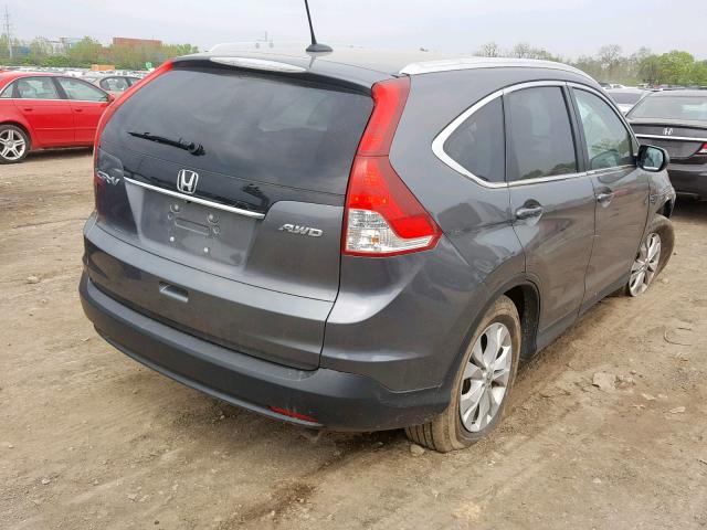 2HKRM4H75EH664275 - 2014 HONDA CR-V EXL GRAY photo 4