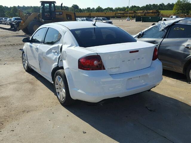 1C3CDZAB7CN294031 - 2012 DODGE AVENGER WHITE photo 3