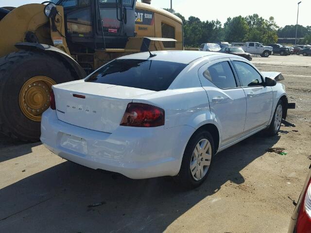 1C3CDZAB7CN294031 - 2012 DODGE AVENGER WHITE photo 4