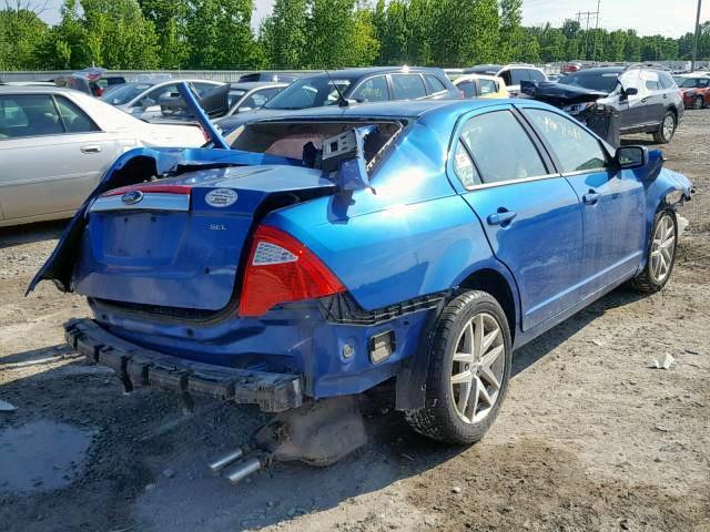 3FAHP0JA8CR223127 - 2012 FORD FUSION SEL BLUE photo 4