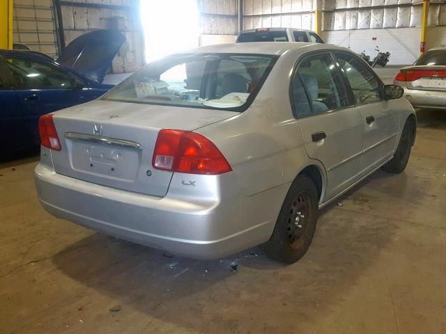 JHMES16591S004688 - 2001 HONDA CIVIC LX SILVER photo 4