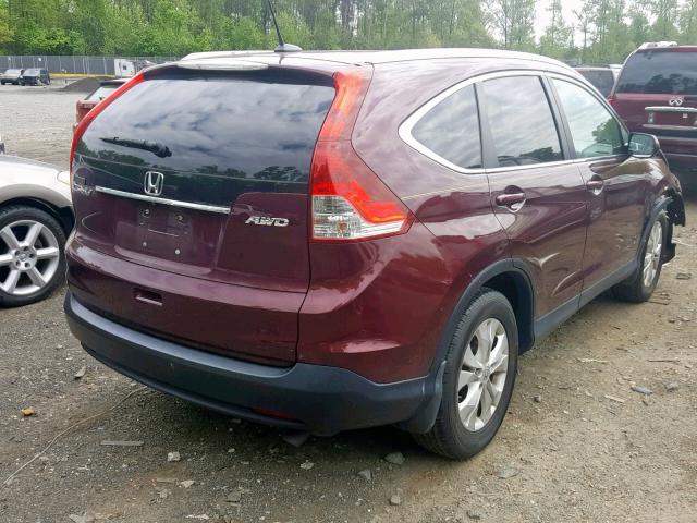 5J6RM4H76DL083064 - 2013 HONDA CR-V EXL BURGUNDY photo 4