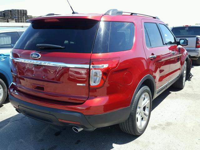 1FM5K8F80FGA04542 - 2015 FORD EXPLORER L RED photo 4