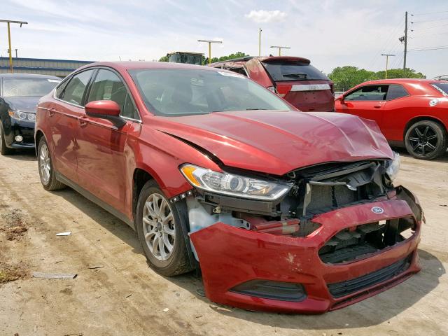 3FA6P0G76GR364156 - 2016 FORD FUSION S RED photo 1