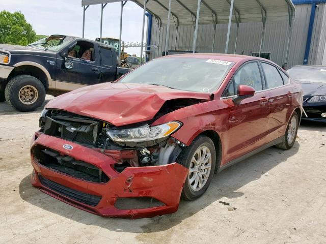 3FA6P0G76GR364156 - 2016 FORD FUSION S RED photo 2