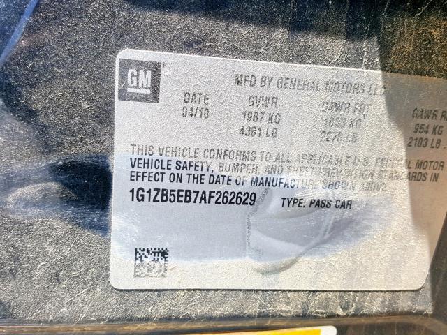 1G1ZB5EB7AF262629 - 2010 CHEVROLET MALIBU LS BLACK photo 10