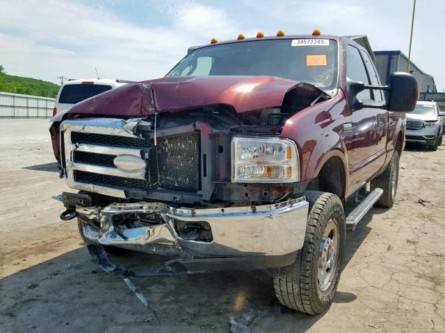 1FTSX21536ED79467 - 2006 FORD F250 SUPER MAROON photo 2