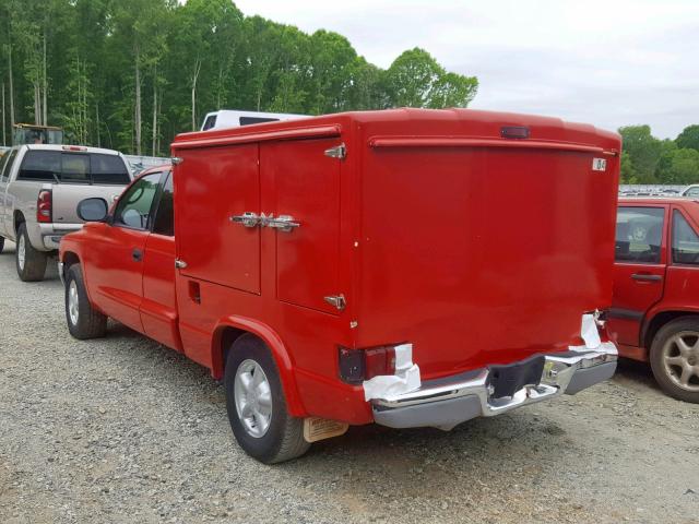 1B7GL22X4YS735558 - 2000 DODGE DAKOTA RED photo 3