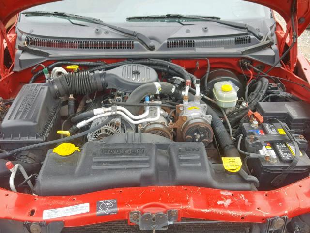 1B7GL22X4YS735558 - 2000 DODGE DAKOTA RED photo 7