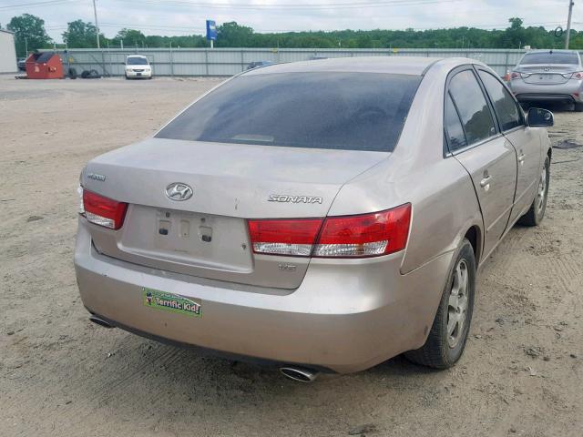 5NPEU46F96H098843 - 2006 HYUNDAI SONATA GLS BEIGE photo 4