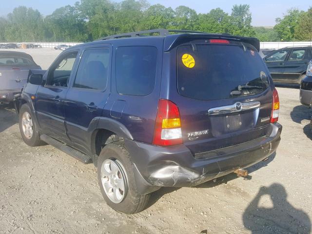 4F2CZ94184KM25549 - 2004 MAZDA TRIBUTE LX BLUE photo 3