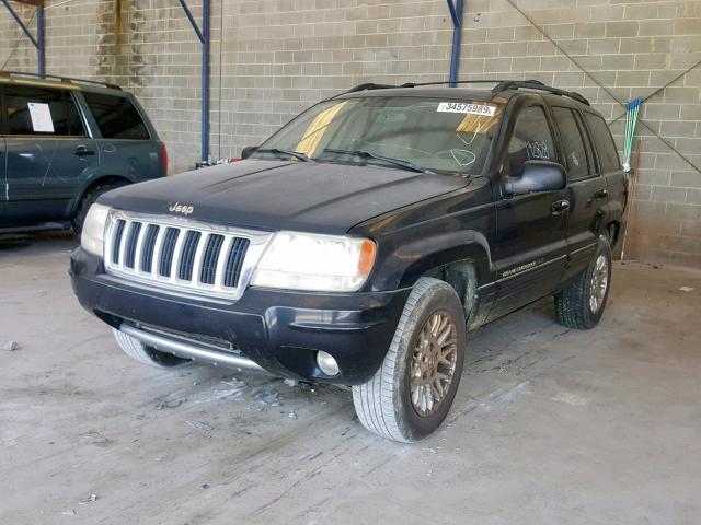 1J4GX58S24C207176 - 2004 JEEP GRAND CHER BLACK photo 2