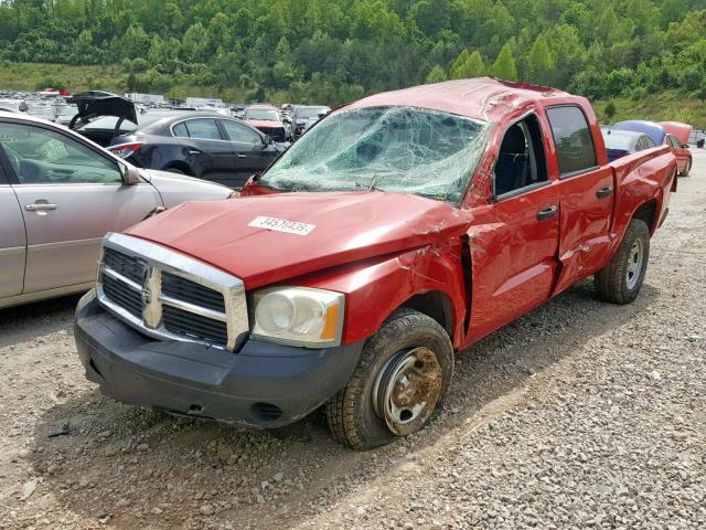 1D7HW28N35S236303 - 2005 DODGE DAKOTA QUA RED photo 2