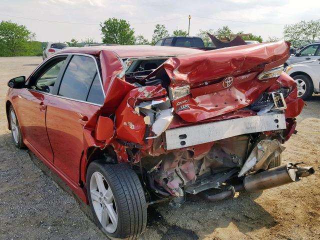 4T1BF1FKXDU714962 - 2013 TOYOTA CAMRY L RED photo 3