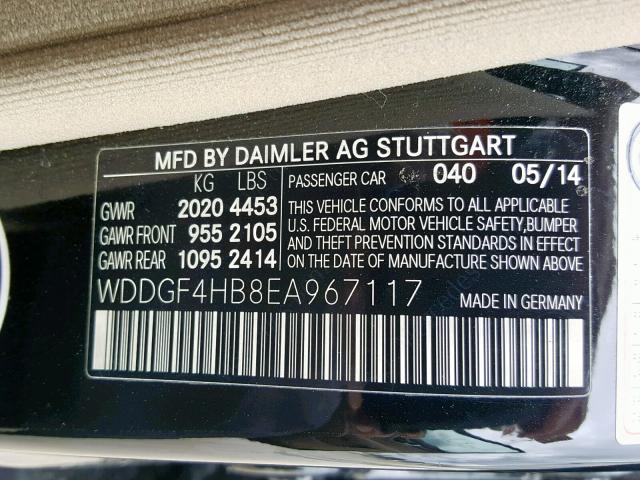 WDDGF4HB8EA967117 - 2014 MERCEDES-BENZ C 250 BLACK photo 10